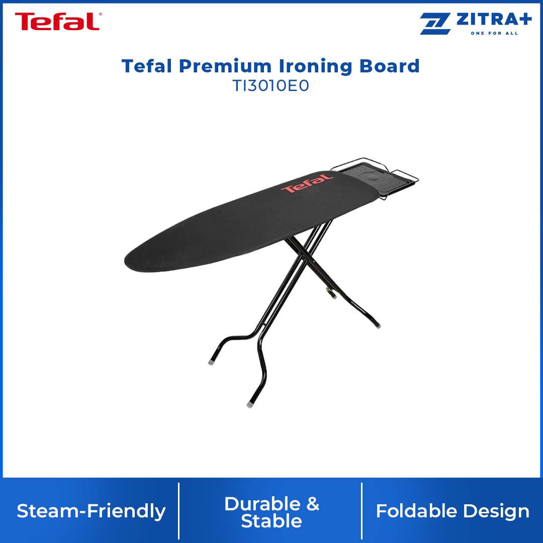Tefal Premium Ironing Board TI3010E0 | Steam-Friendly Surface | Durable & Stable | Foldable Design