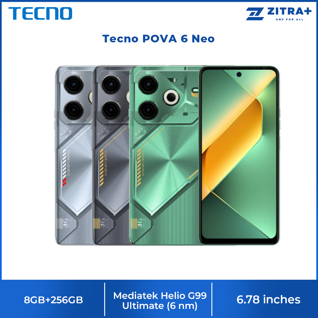 Tecno POVA 6 Neo 8GB+256GB | Mediatek Helio G99 Ultimate (6 nm) | Dual Sims | LTE