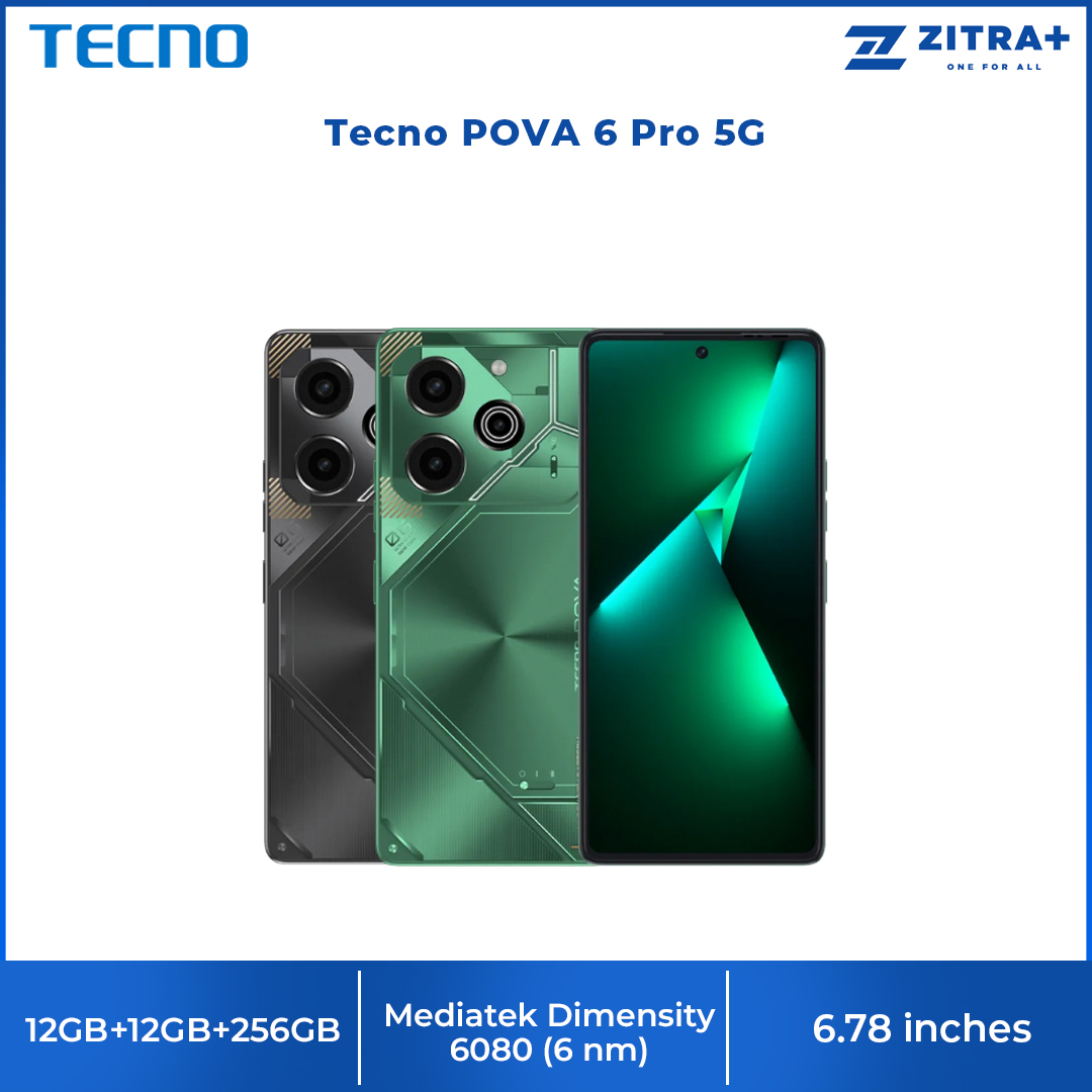 Tecno POVA 6 Pro 5G 12GB+12GB+256GB | Mediatek Dimensity 6080 (6 nm) | Dual Sims | LTE/5G