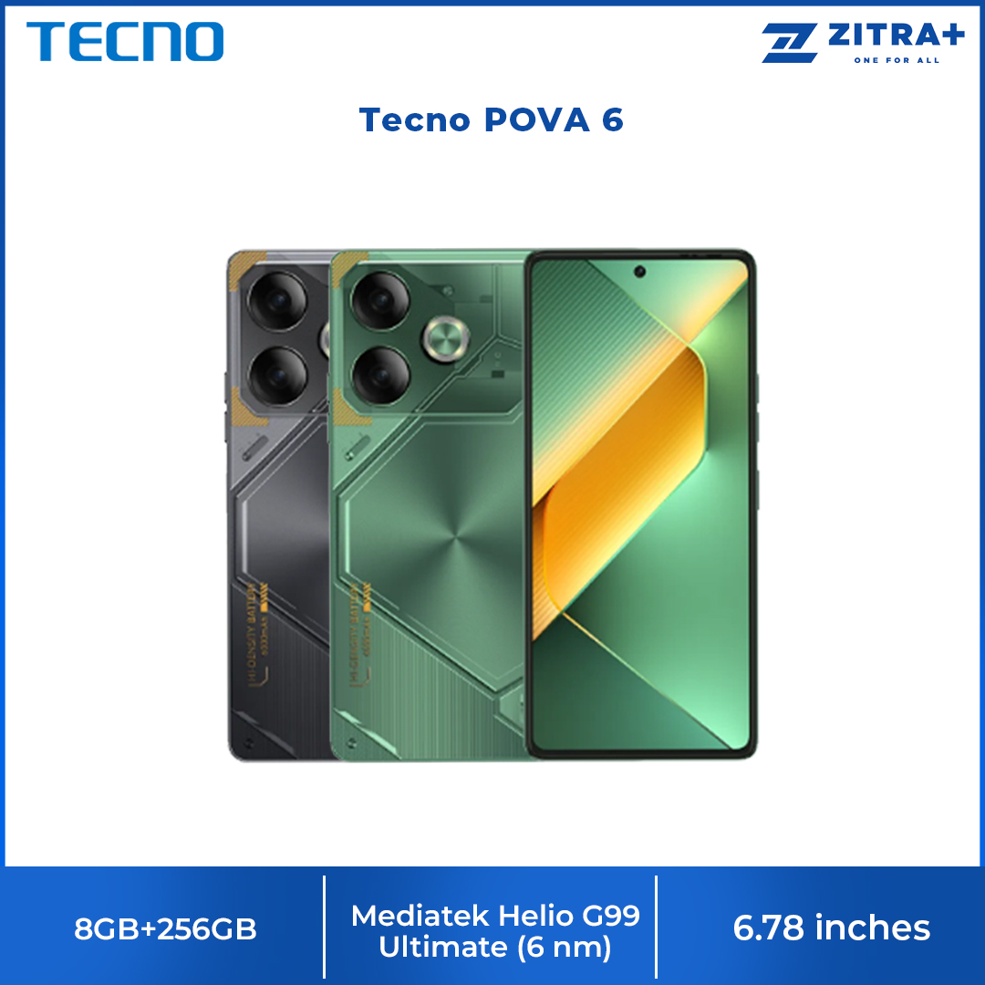 Tecno POVA 6 8GB+256GB | Mediatek Helio G99 Ultimate (6 nm) | Dual Sims | LTE