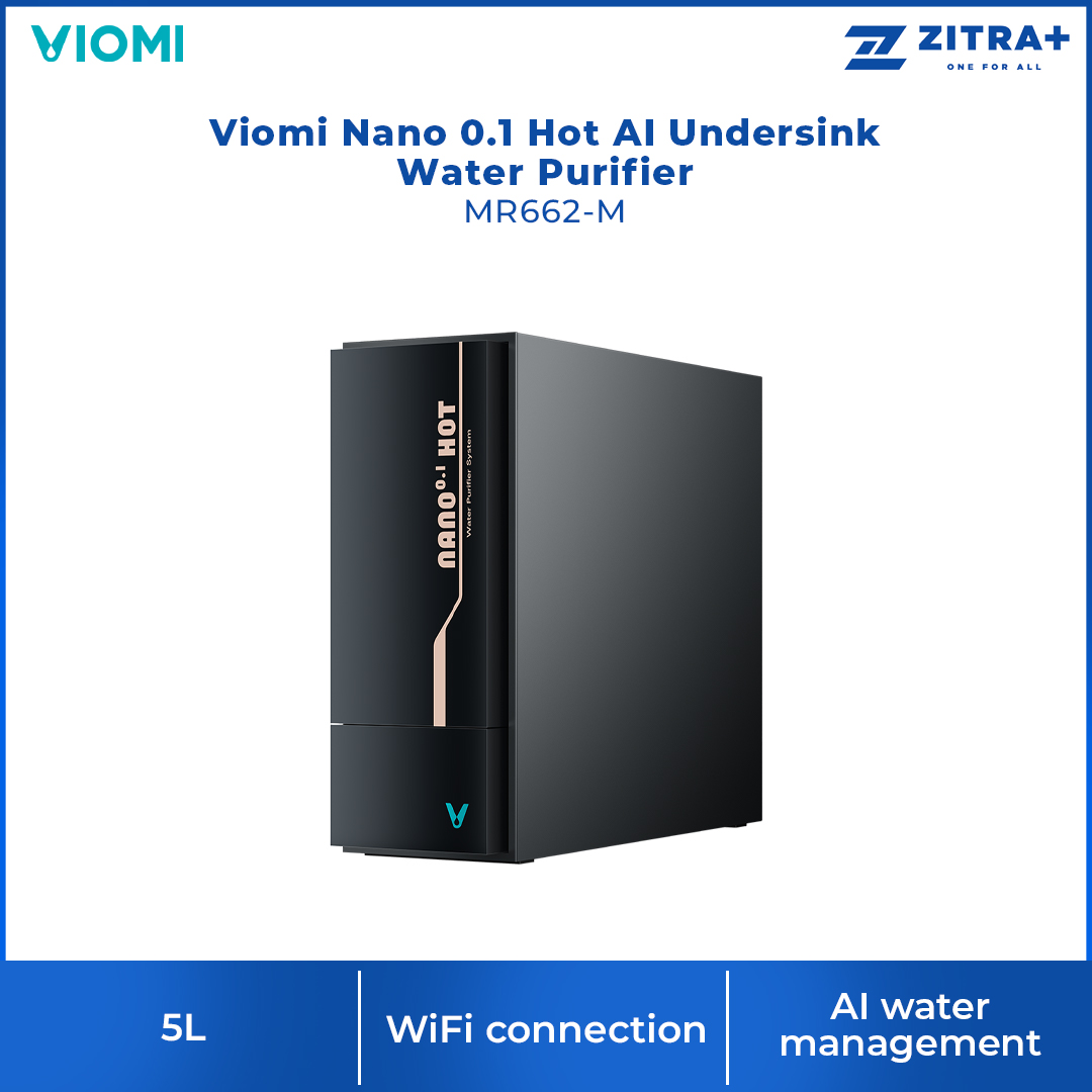 Viomi Nano 0.1 Hot AI Undersink Water Purifier MR662-M | 7 layers deep filtration | Advanced RO filtration | WiFi connection