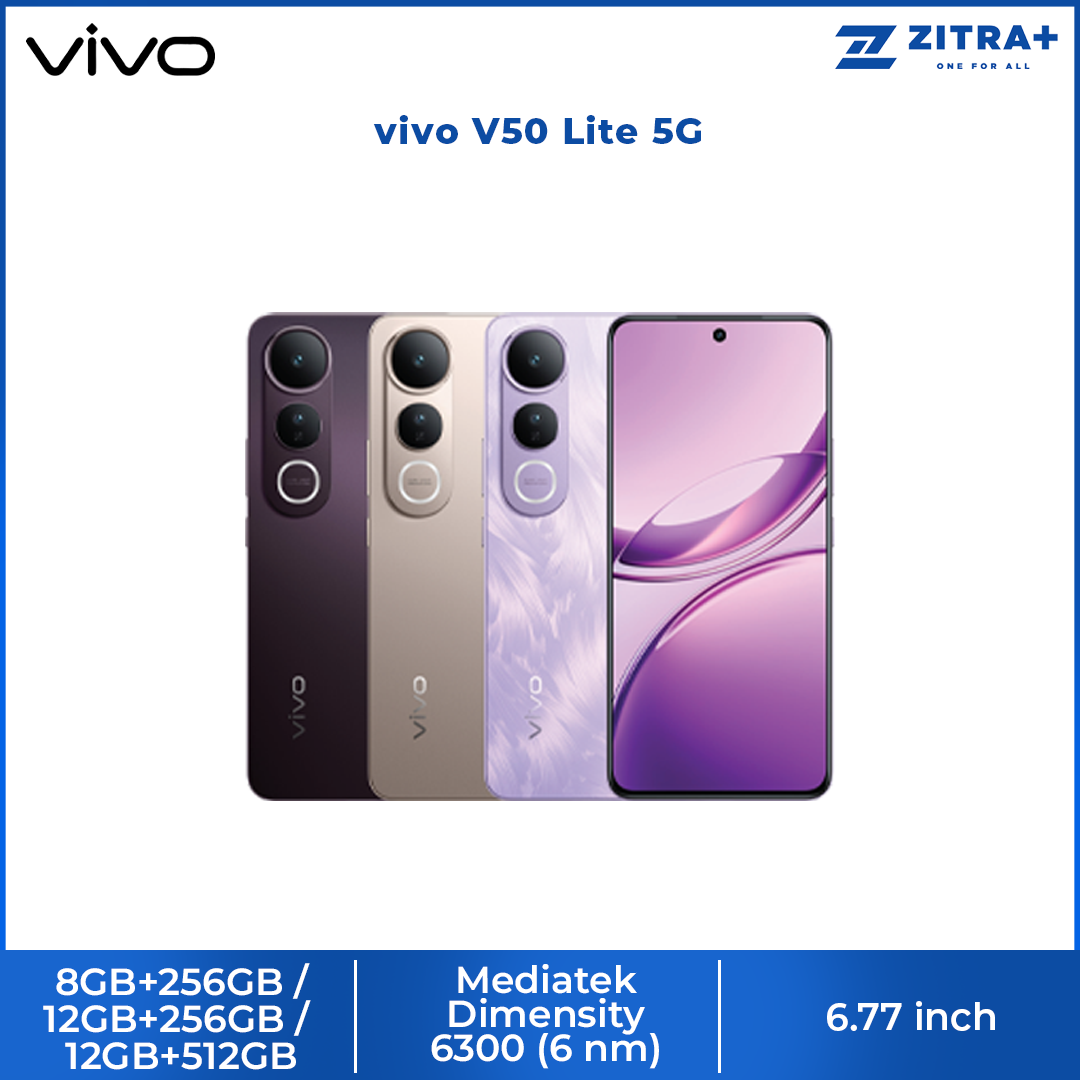 vivo V50 Lite 5G | BlueVolt Battery So Pro | 50 MP Sony Ultra-High Sensitivity Camera | Powerful Ai Function | 6500 mAh, 90W Fast Charge