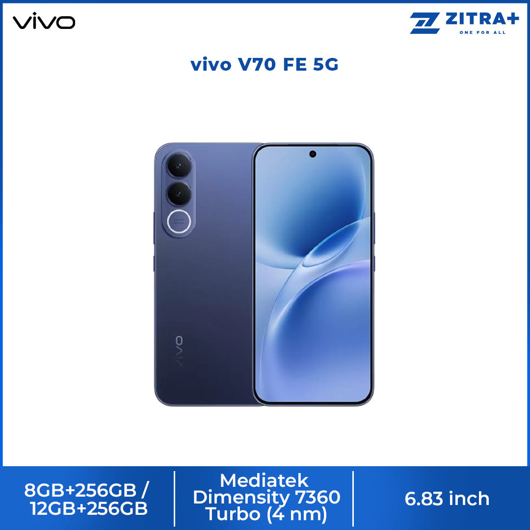 vivo V70 FE 5G 8GB+256GB/ 12GB+256GB | 6.83 inches | 200MP Rear Camera | Mediatek Dimensity 7360 Turbo (4 nm) | Android 16, OriginOS 6 | 7000mAh, 90W Fast Charge