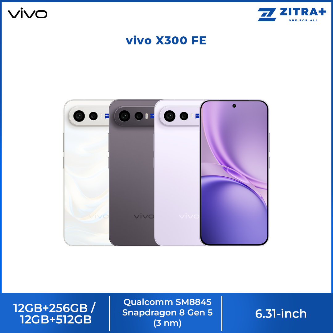 vivo X300 FE 12GB+256GB / 12GB+512GB | Qualcomm Snapdragon 8 Gen 5 | 6500mAh BlueVolt Battery | Pro Video | 90W FlashCharge