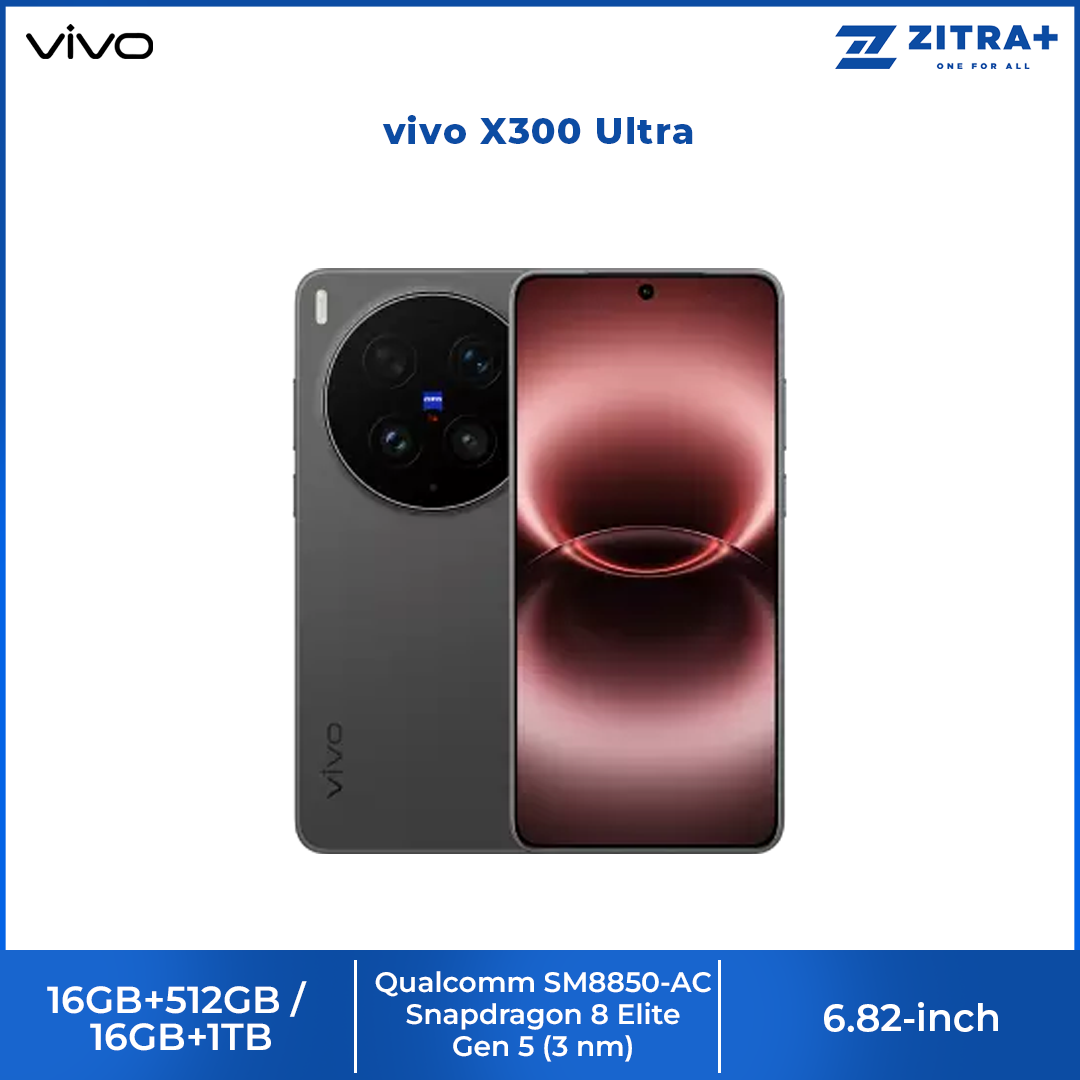 vivo X300 Ultra 16GB+512GB / 16GB+1TB | 6.82-inch, LTPO AMOLED | 200MP Rear Camera | Qualcomm SM8850-AC Snapdragon 8 Elite Gen 5 (3 nm) | Li-Po 6600 mAh, 100W FlashCharge