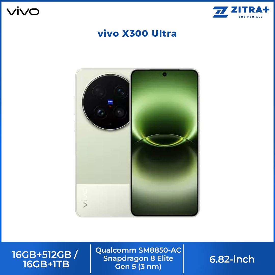 vivo X300 Ultra 16GB+512GB / 16GB+1TB | 6.82-inch, LTPO AMOLED | 200MP Rear Camera | Qualcomm SM8850-AC Snapdragon 8 Elite Gen 5 (3 nm) | Li-Po 6600 mAh, 100W FlashCharge