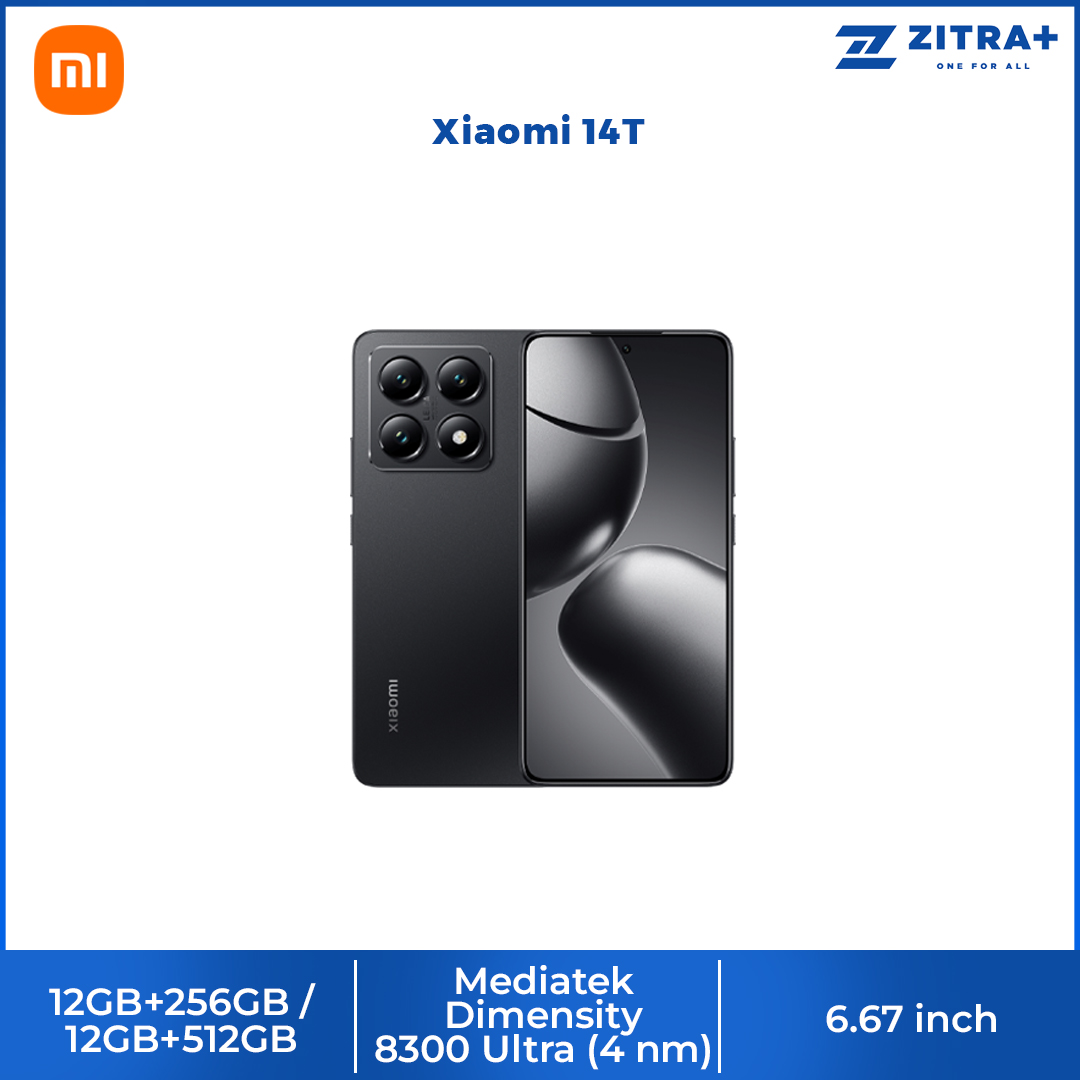 Xiaomi 14T 12GB + 256GB/512GB | 6.67", AMOLED | Mediatek Dimensity 8300 Ultra (4 nm) | 67W turbo charging