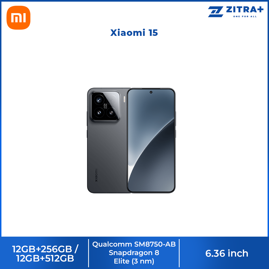 Xiaomi 15 12GB+256GB/ 12GB+512GB | Qualcomm SM8750-AB Snapdragon 8 Elite (3 nm) | 6.36 inches, LTPO AMOLED | 50MP Camera | Li-Po 5240 mAh, 90W HyperCharge