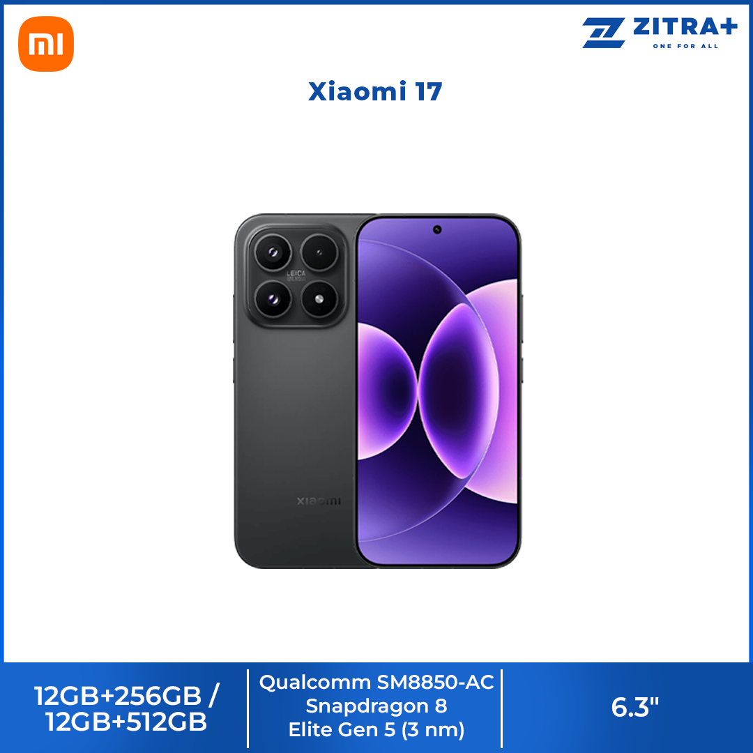 Xiaomi 17 12GB+512GB/12GB+256GB | 6.3", LTPO AMOLED | 50MP Rear Camera | Qualcomm SM8850-AC Snapdragon 8 Elite Gen 5 (3 nm) | Li-Po 6330mAh