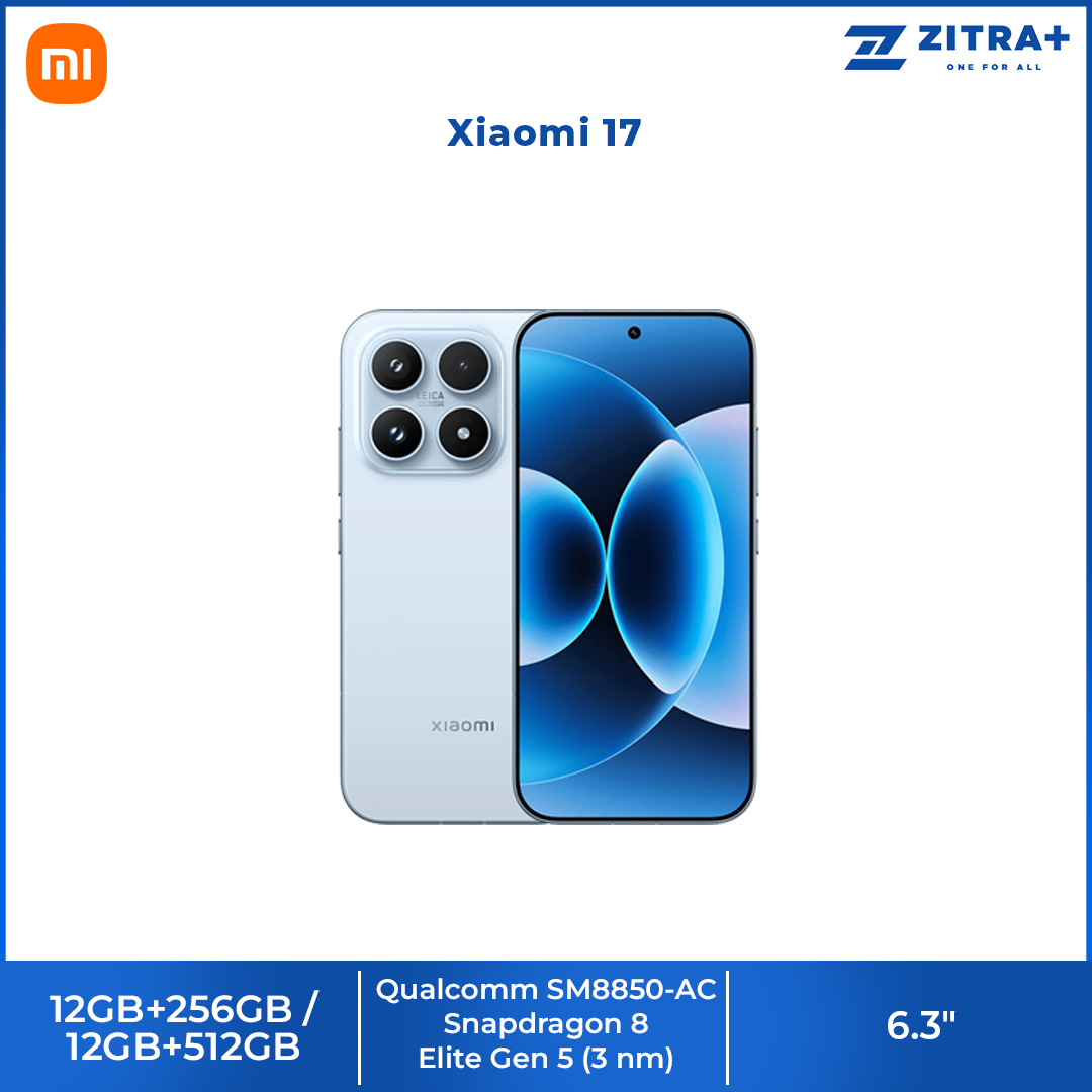 Xiaomi 17 12GB+512GB/12GB+256GB | 6.3", LTPO AMOLED | 50MP Rear Camera | Qualcomm SM8850-AC Snapdragon 8 Elite Gen 5 (3 nm) | Li-Po 6330mAh