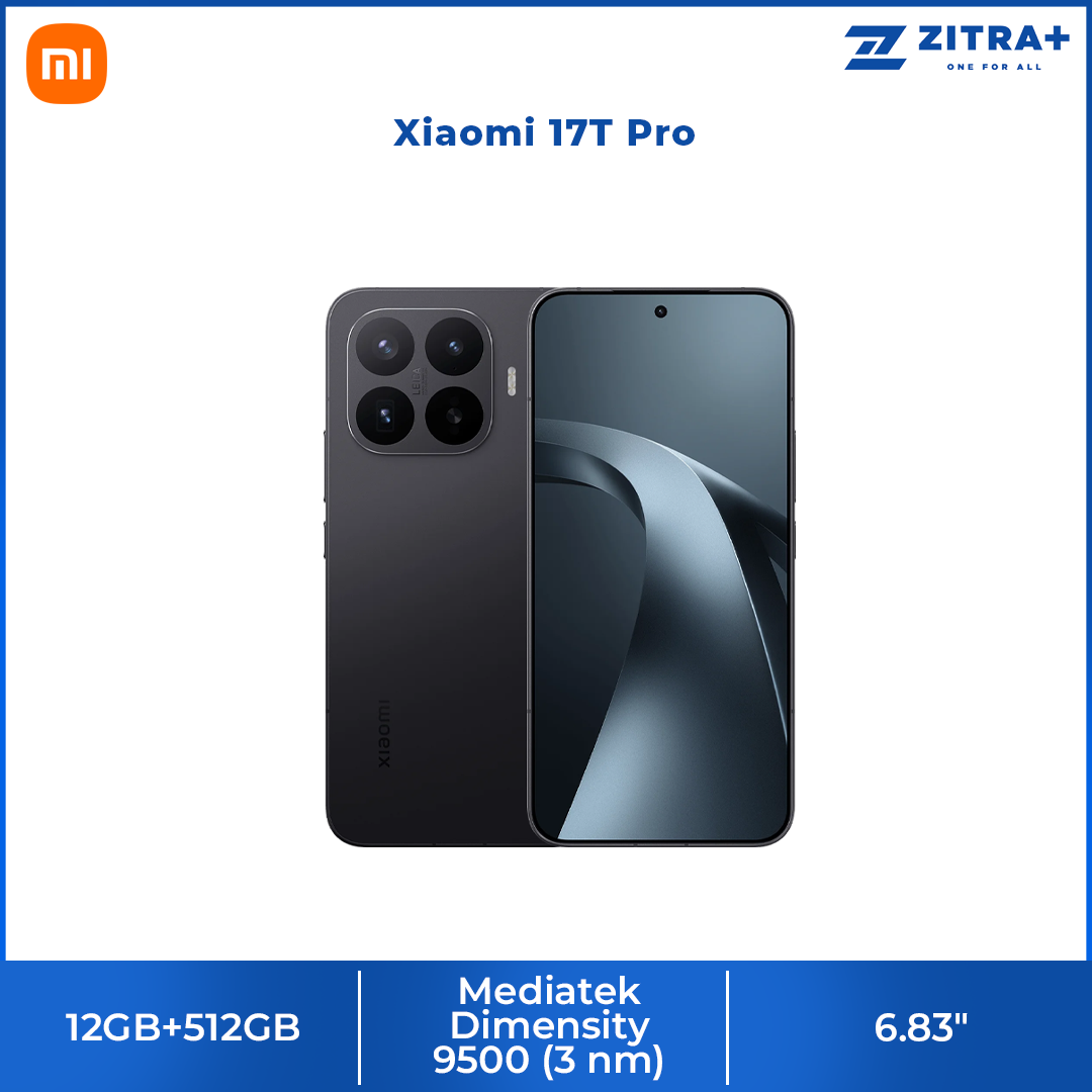 Xiaomi 17T Pro 12GB+512GB | MediaTek Dimensity 9500 | 6.83" 144Hz eye-care AMOLED display | 7000mAh