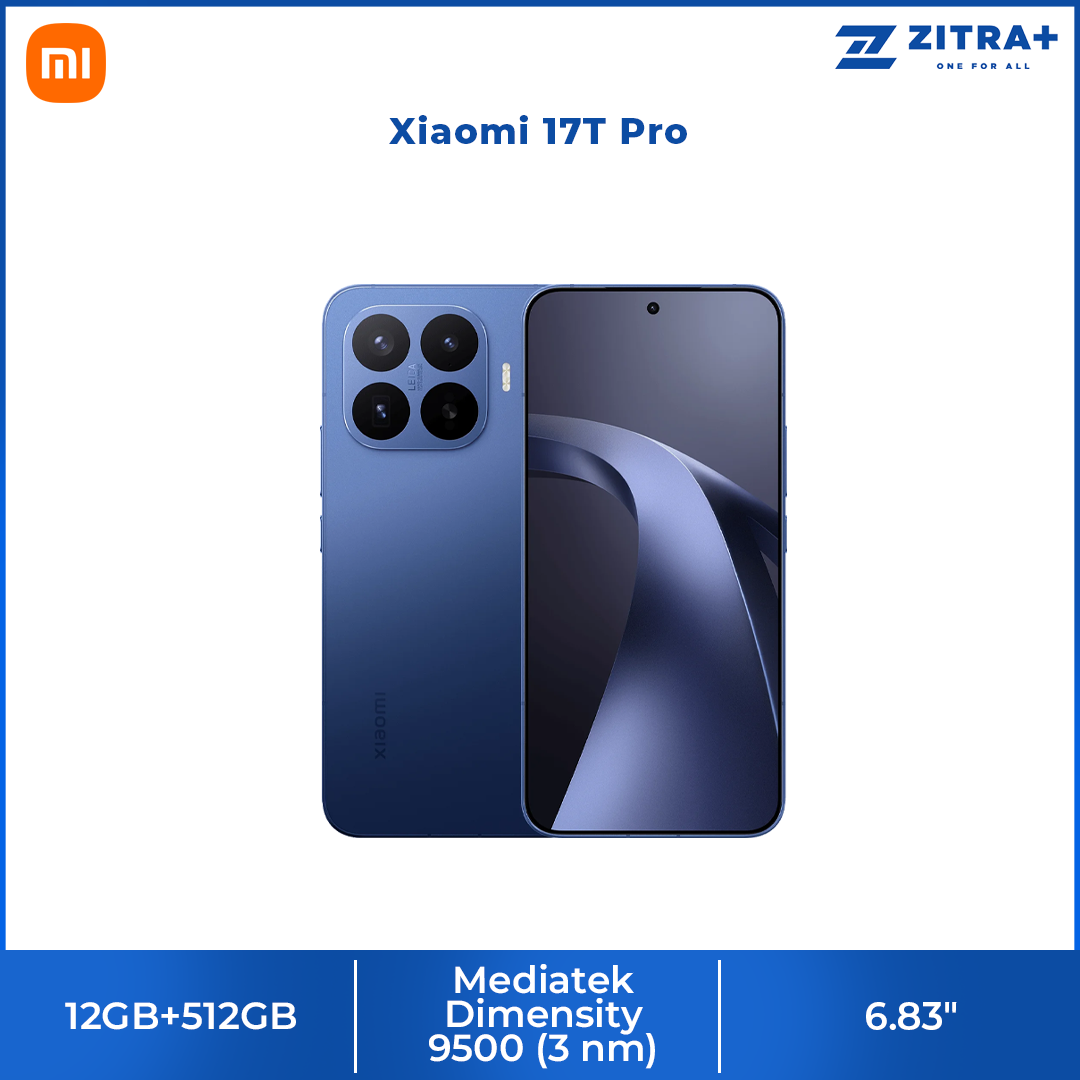 Xiaomi 17T Pro 12GB+512GB | MediaTek Dimensity 9500 | 6.83" 144Hz eye-care AMOLED display | 7000mAh