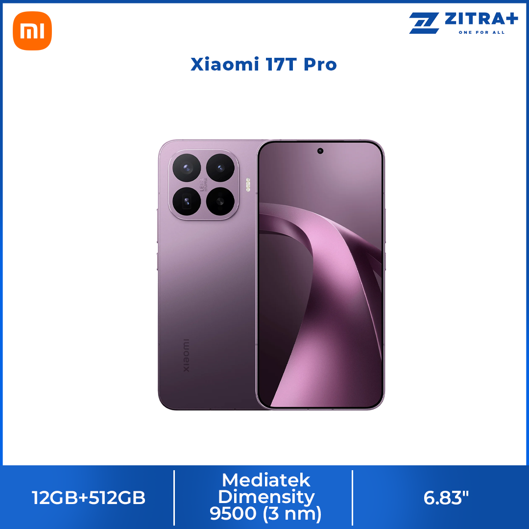 Xiaomi 17T Pro 12GB+512GB | MediaTek Dimensity 9500 | 6.83" 144Hz eye-care AMOLED display | 7000mAh