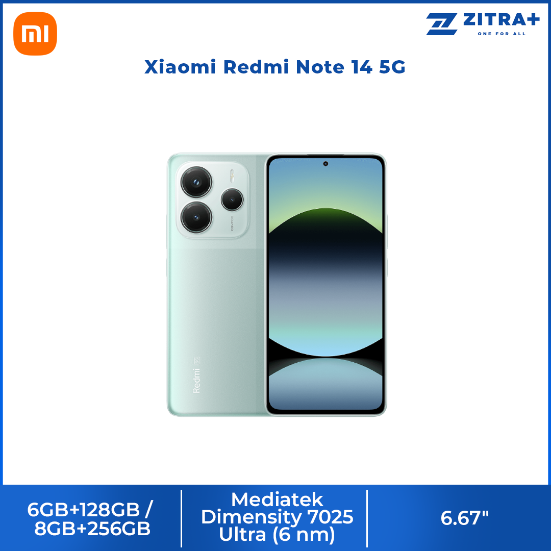 Xiaomi Redmi Note 14 5G | 108MP AI camera | 45W Turbo Charging With 5110mAh Battery | MediaTek Dimensity 7025-Ultra