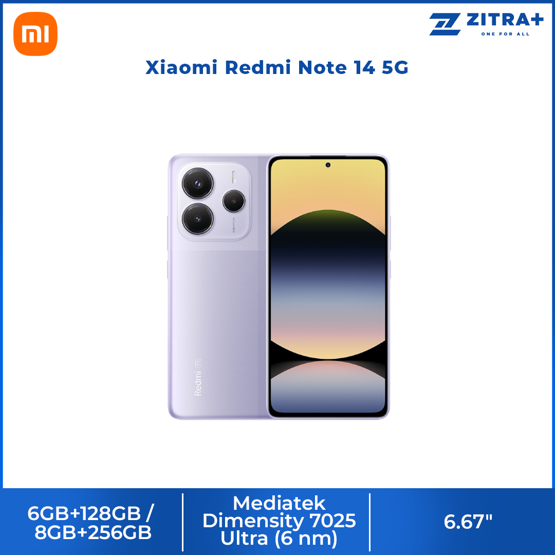 Xiaomi Redmi Note 14 5G | 108MP AI camera | 45W Turbo Charging With 5110mAh Battery | MediaTek Dimensity 7025-Ultra
