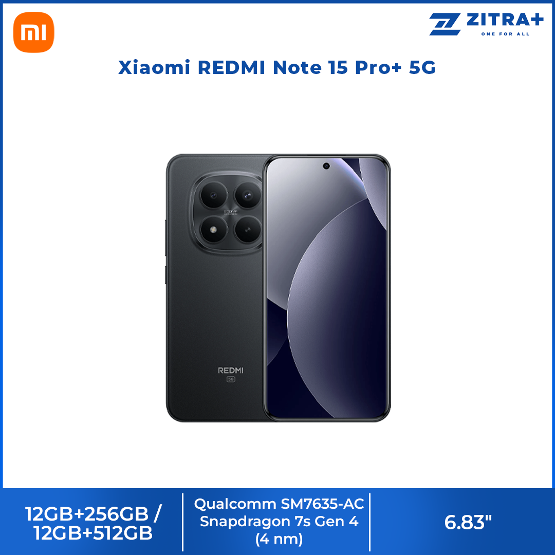 Xiaomi REDMI Note 15 Pro+ 5G 12GB+256GB/12GB+512GB | 6.83", AMOLED | 200MP Rear Camera | Qualcomm SM7635-AC Snapdragon 7s Gen 4 (4 nm) | Li-Po 6500mAh