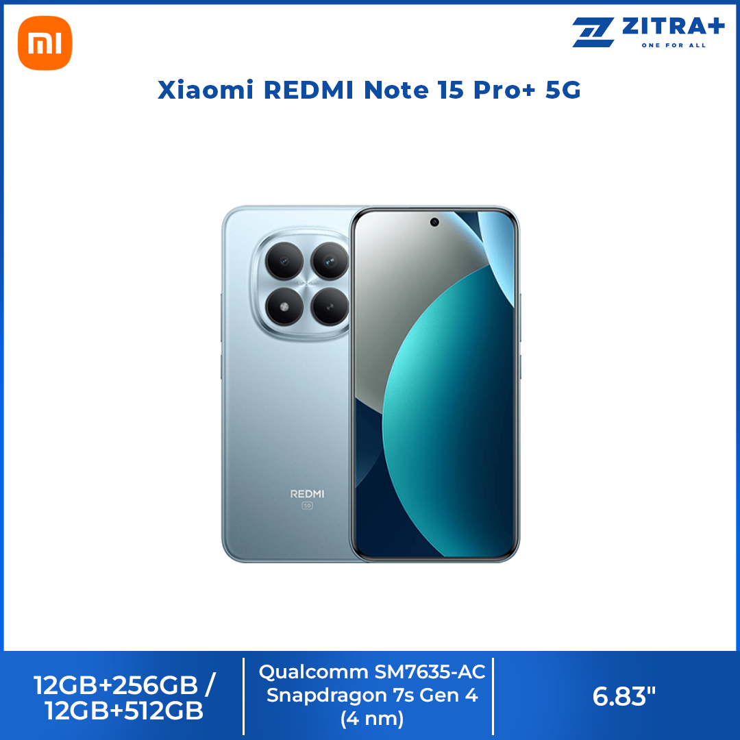 Xiaomi REDMI Note 15 Pro+ 5G 12GB+256GB/12GB+512GB | 6.83", AMOLED | 200MP Rear Camera | Qualcomm SM7635-AC Snapdragon 7s Gen 4 (4 nm) | Li-Po 6500mAh