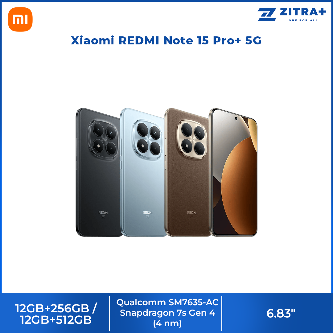 Xiaomi REDMI Note 15 Pro+ 5G 12GB+256GB/12GB+512GB | 6.83", AMOLED | 200MP Rear Camera | Qualcomm SM7635-AC Snapdragon 7s Gen 4 (4 nm) | Li-Po 6500mAh