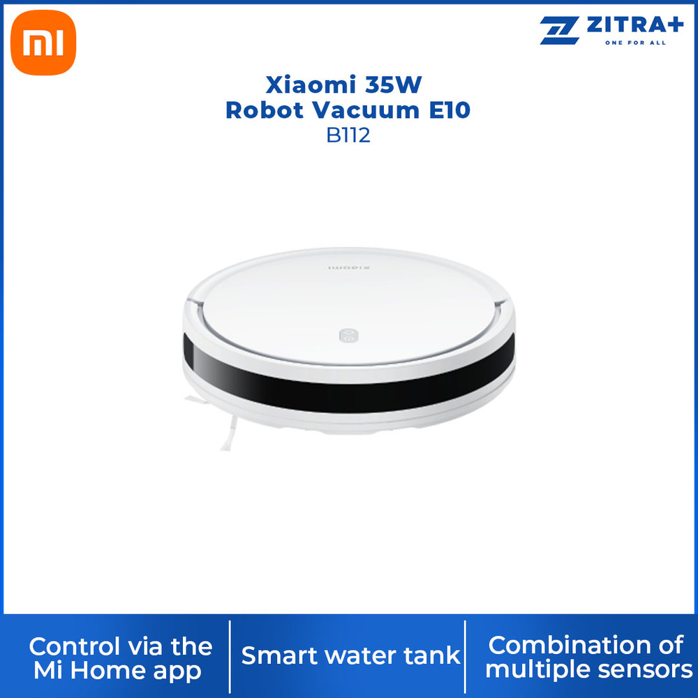 Xiaomi 35W Robot Vacuum E10 B112 |  Voice notifications Stay Informed In Real Time | Combination Of Multiple Sensors | Smart Water Tank | 1  Year General Warranty