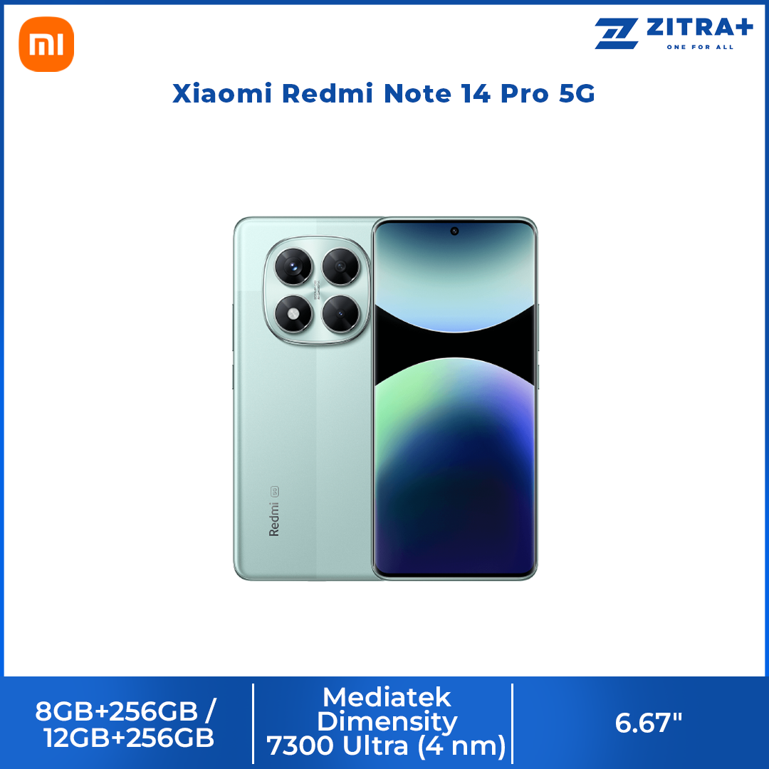 Xiaomi Redmi Note 14 Pro 5G | 200MP AI camera | MediaTek Dimensity 7300-Ultra | 1.5K 120Hz Eye-Care Display