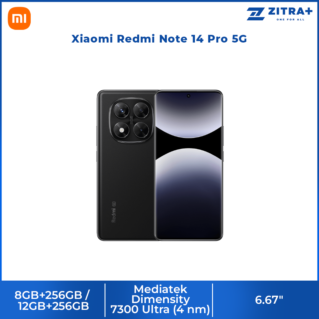 Xiaomi Redmi Note 14 Pro 5G | 200MP AI camera | MediaTek Dimensity 7300-Ultra | 1.5K 120Hz Eye-Care Display