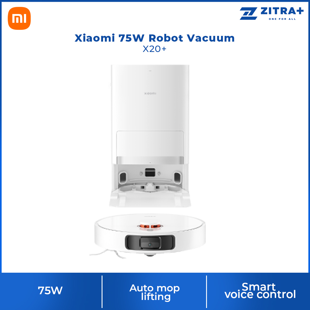 Xiaomi 75W Robot Vacuum X20+ | All-in-one smart base station | Enhanced vacuuming and mopping performance | LDS laser navigation | 1  Year General Warranty