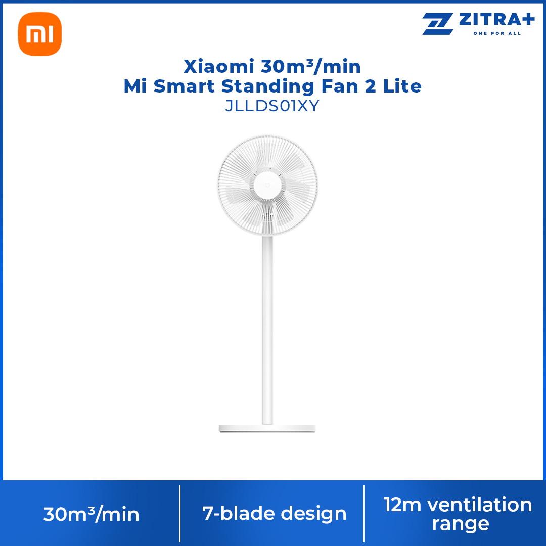 Xiaomi 20m3/min Mi Smart Standing Fan 2 Lite JLLDS01XY | 7 Blades | Intelligent Apps Control | 3 Mode Wind Speed | 15 Meter Distance Air Coverage | Standing Fan with 1 Year Warranty