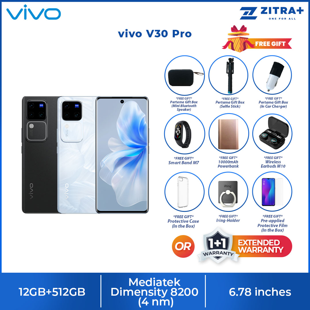 vivo V30 Pro 5G 12GB+512GB | 5000 mAh Battery | Flagship Empowerment | 50 MP Profesional Portrait Camera | Smartphone with 1 Year Warranty