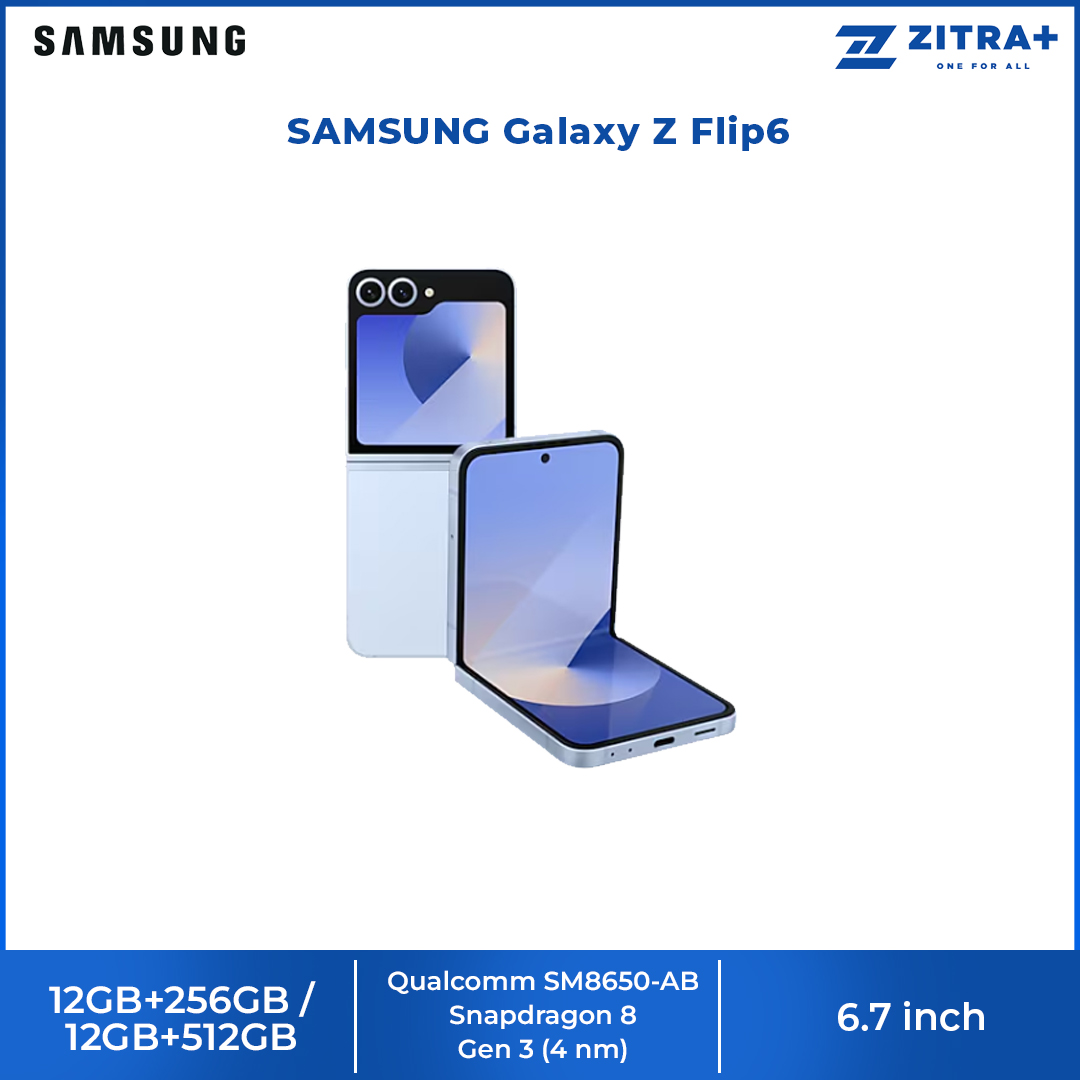 SAMSUNG Galaxy Z Flip6 | Qualcomm SM8650-AB Snapdragon 8 Gen 3 (4 nm) | Nano-SIM and eSIM | 5G