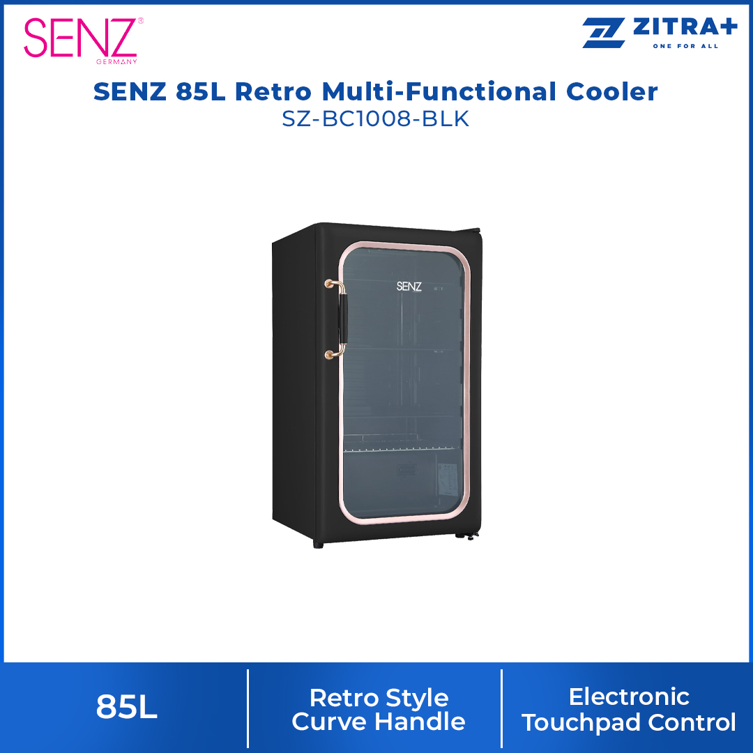 SENZ 85L Retro Multi-Functional Cooler SZ-BC1008-B/BLK/C/P | Free Standing | Retro Style | Child Safety Lock