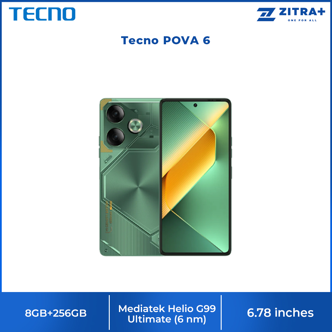Tecno POVA 6 8GB+256GB | Mediatek Helio G99 Ultimate (6 nm) | Dual Sims | LTE