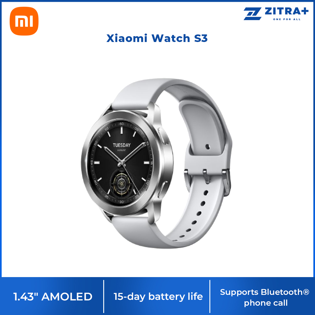 Xiaomi Watch S3 | Interchangeable  Bezel Design | Upgraded All-Round Health Monitoring | 1.43" Large AMOLED Display | 1  Year General Warranty
