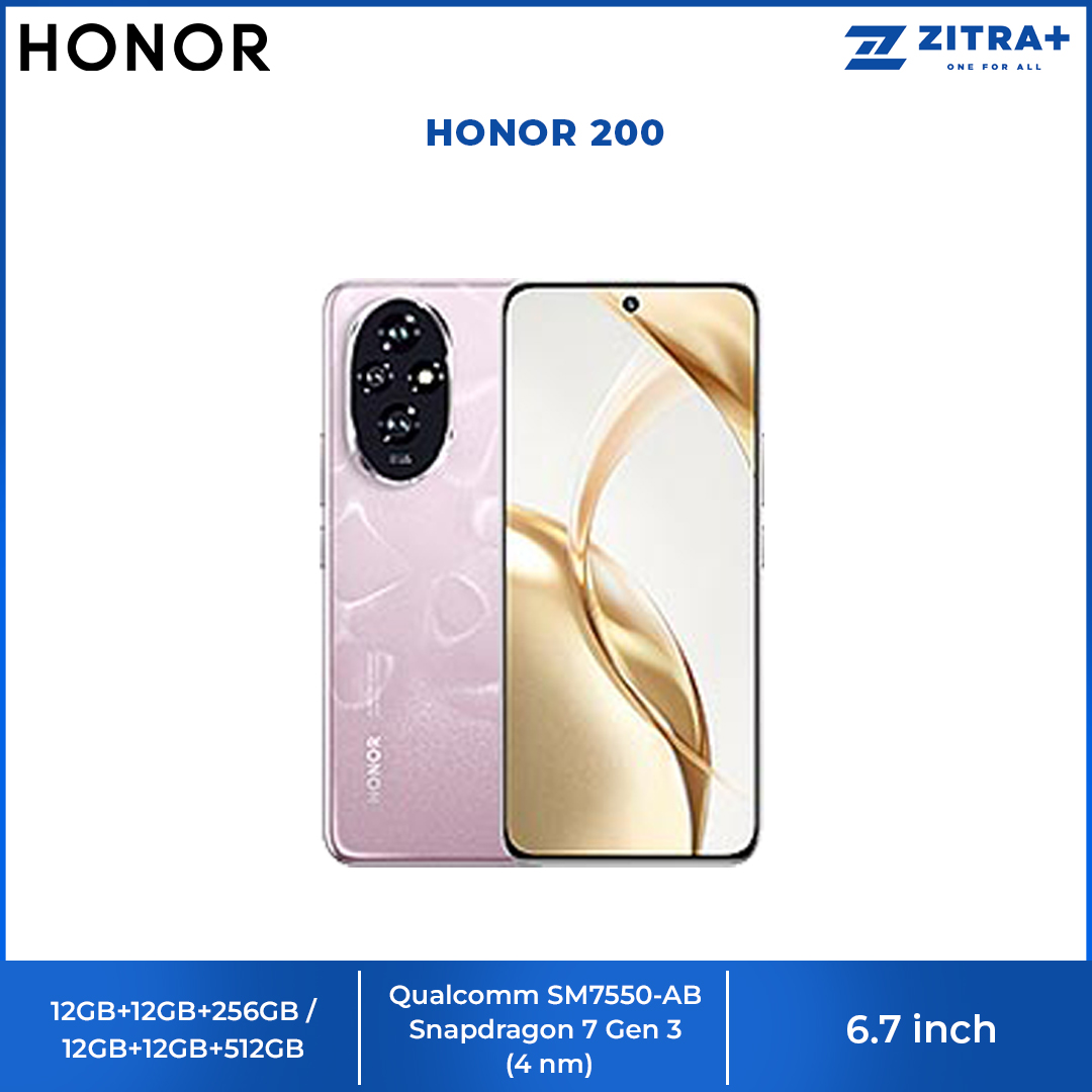 HONOR 200 12GB+256GB / 12GB+512GB | tudio-level Portrait Camera l Magic AI Experience | 100W Wired HONOR SuperCharge | Smartphone with 1 Year Warranty