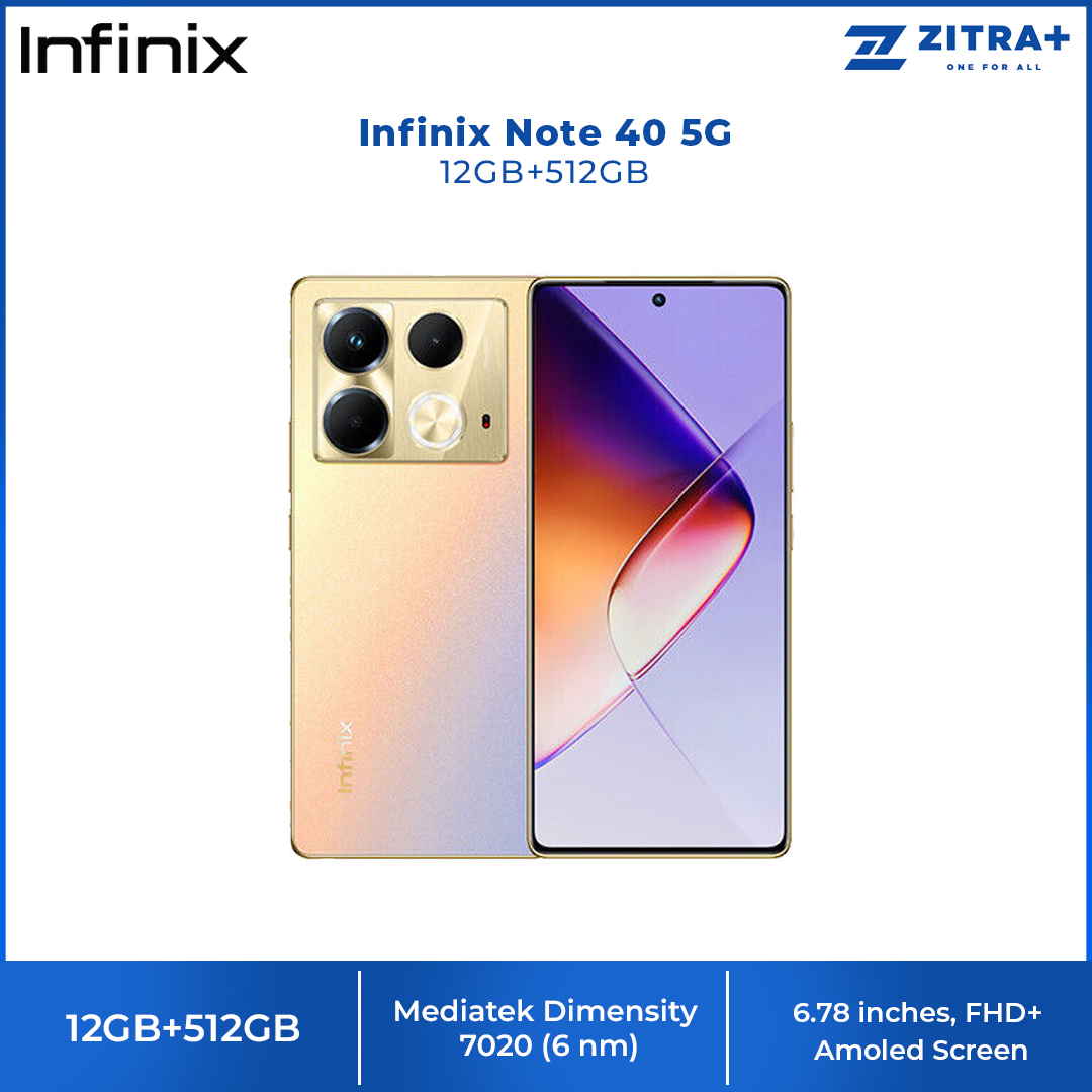 Infinix Note 40 5G 12GB+512GB | 5G Hyper Speed Forward | IP53 SplashProof | Multifunctional NFC | 1  Year General Warranty
