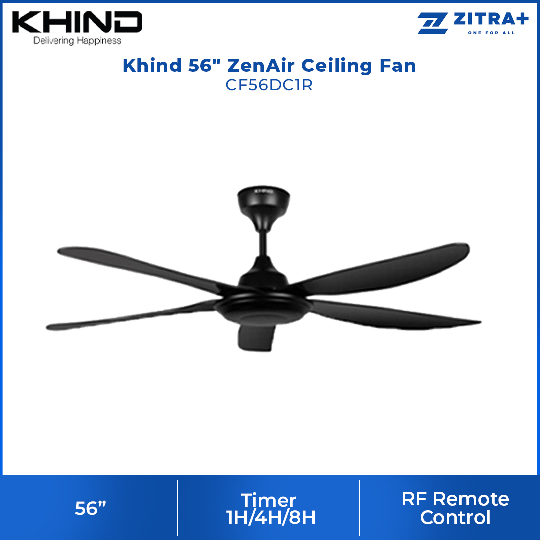 Khind 56" ZenAir Ceiling Fan CF56DC1R  / CF56DC3RL | Low Noise | 6+6 Speeds | Natural Wind | 1  Year General Warranty   5 Year Motor Warranty