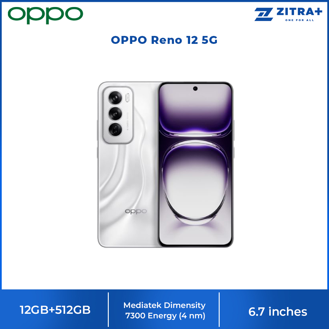 OPPO Reno12 5G 12GB+512GB | Unprecedented Reno Design | Reno's Best Battery Life Ever | AI Expert Potrait | 1  Year General Warranty
