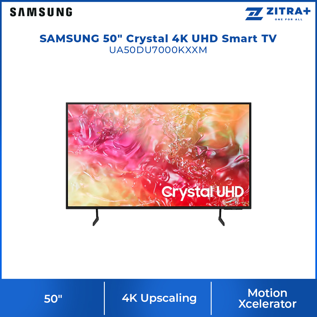 SAMSUNG 50"/55"/65"/75" Crystal 4K UHD Smart TV UA50DU7000KXXM/UA55DU7000KXXM/UA65DU7000KXXM/UA75DU7000KXXM | 4k Upscaling | Motion Xcelerator