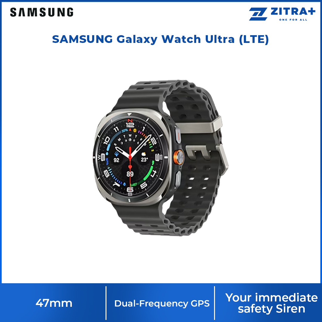 SAMSUNG Galaxy Watch Ultra (LTE) 47mm | 10 ATM water resistance | Immediate Safety Siren | Dual-Frequency GPS