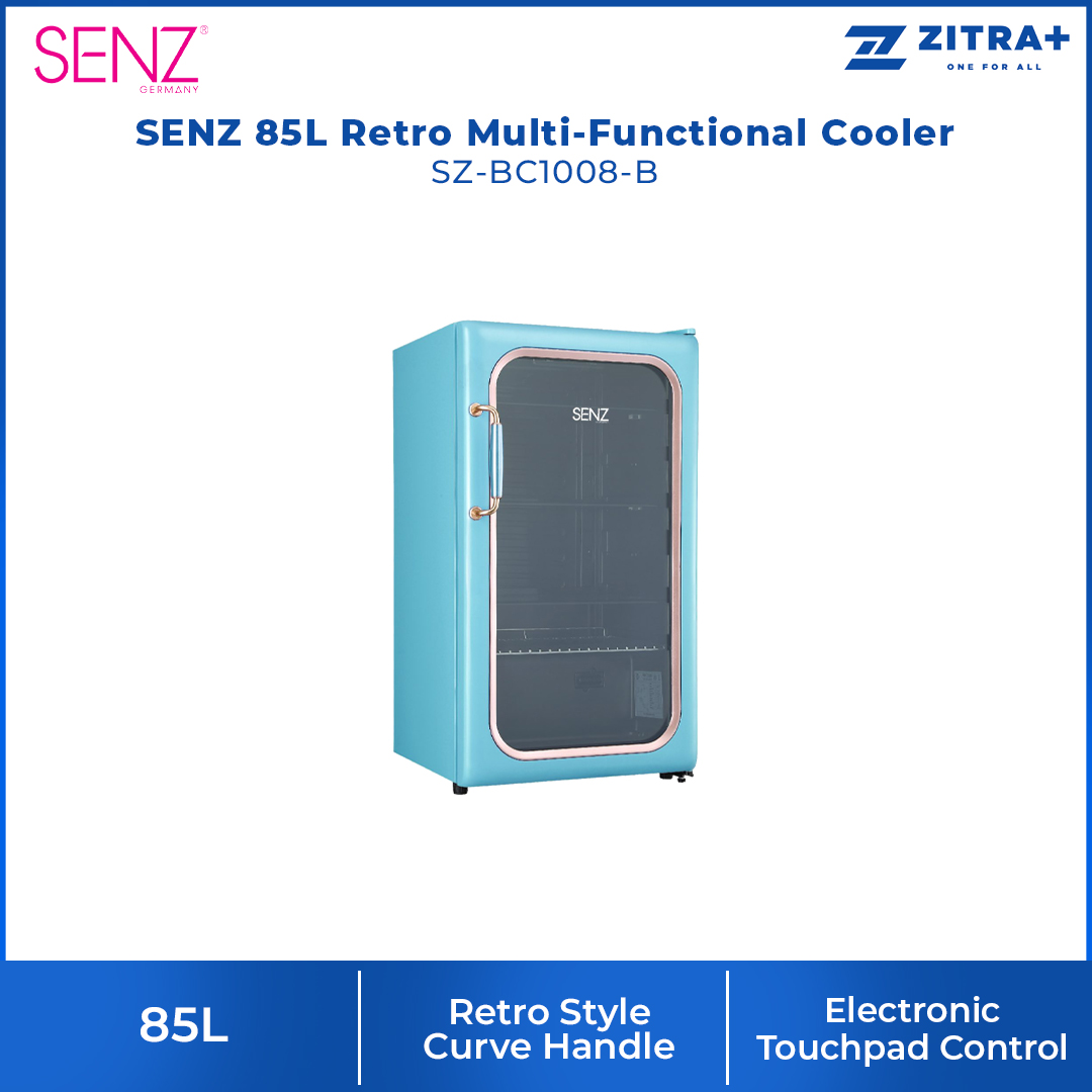 SENZ 85L Retro Multi-Functional Cooler SZ-BC1008-B/BLK/C/P | Free Standing | Retro Style | Child Safety Lock