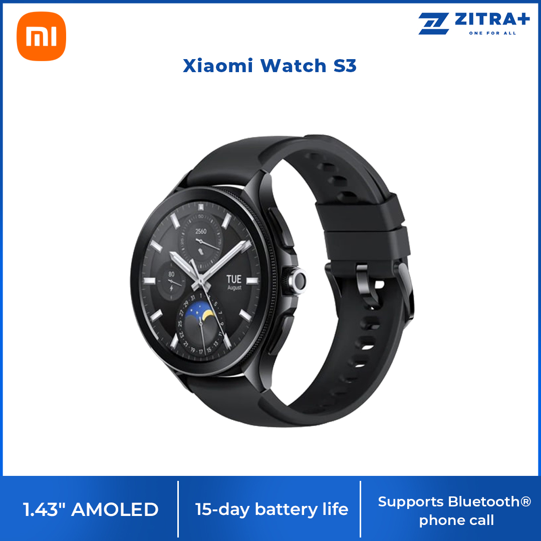 Xiaomi Watch S3 | Interchangeable  Bezel Design | Upgraded All-Round Health Monitoring | 1.43" Large AMOLED Display | 1  Year General Warranty