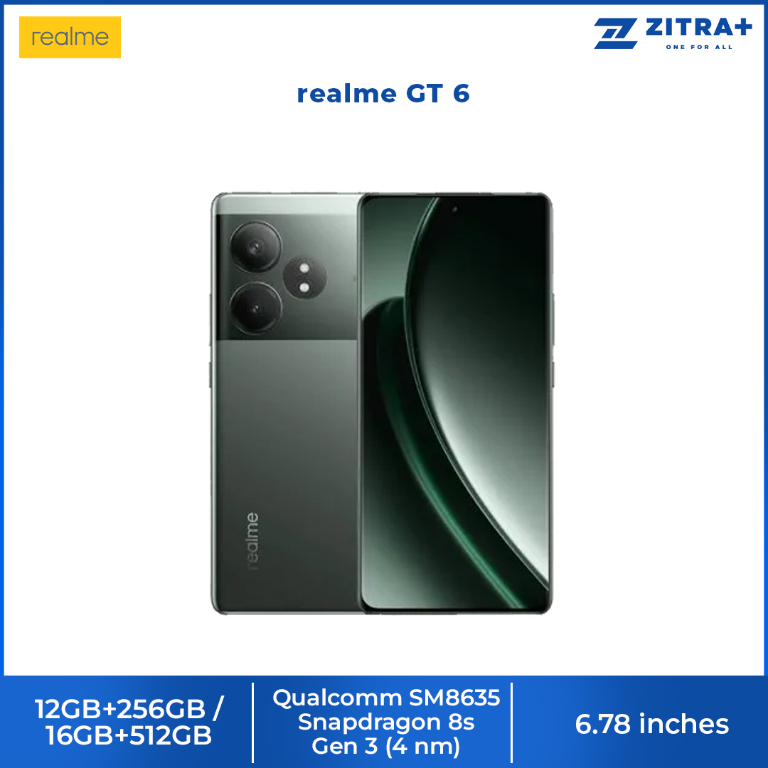 realme GT 6 12GB+256GB / 16GB+512GB | Snapdragon® 8s Gen 3 Chipset | Sony LYT-808 OIS Camera | 120W SUPERVOOC Charge