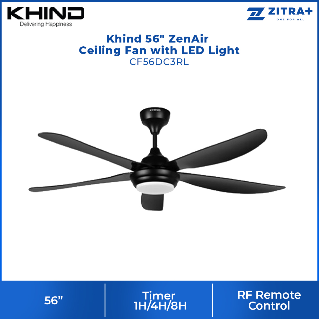 Khind 56" ZenAir Ceiling Fan CF56DC1R  / CF56DC3RL | Low Noise | 6+6 Speeds | Natural Wind | 1  Year General Warranty   5 Year Motor Warranty