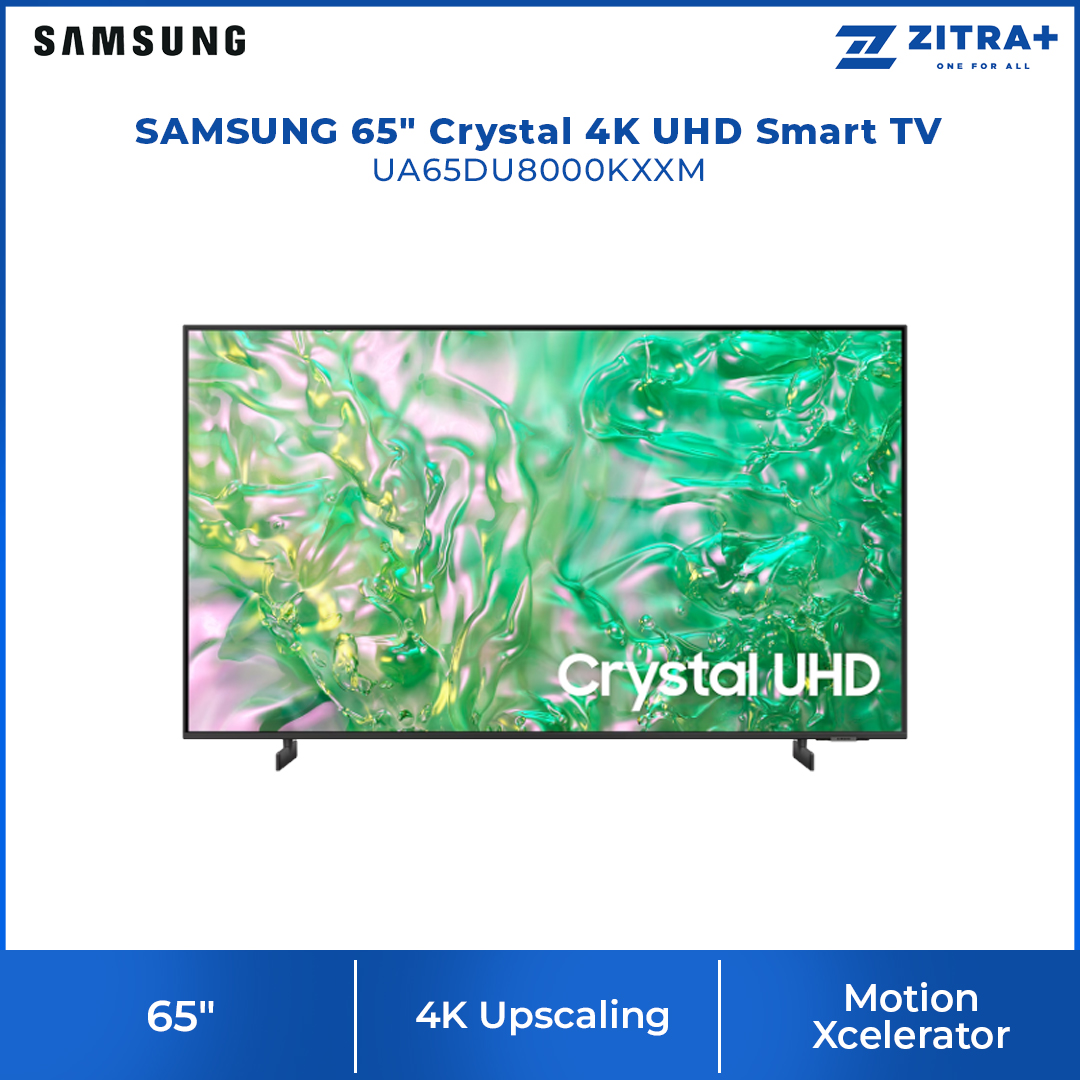 SAMSUNG 55"/65"/75" Crystal 4K UHD Smart TV UA55DU8000KXXM/UA65DU8000KXXM/UA75DU8000KXXM | AirSlim | 4K Upscaling