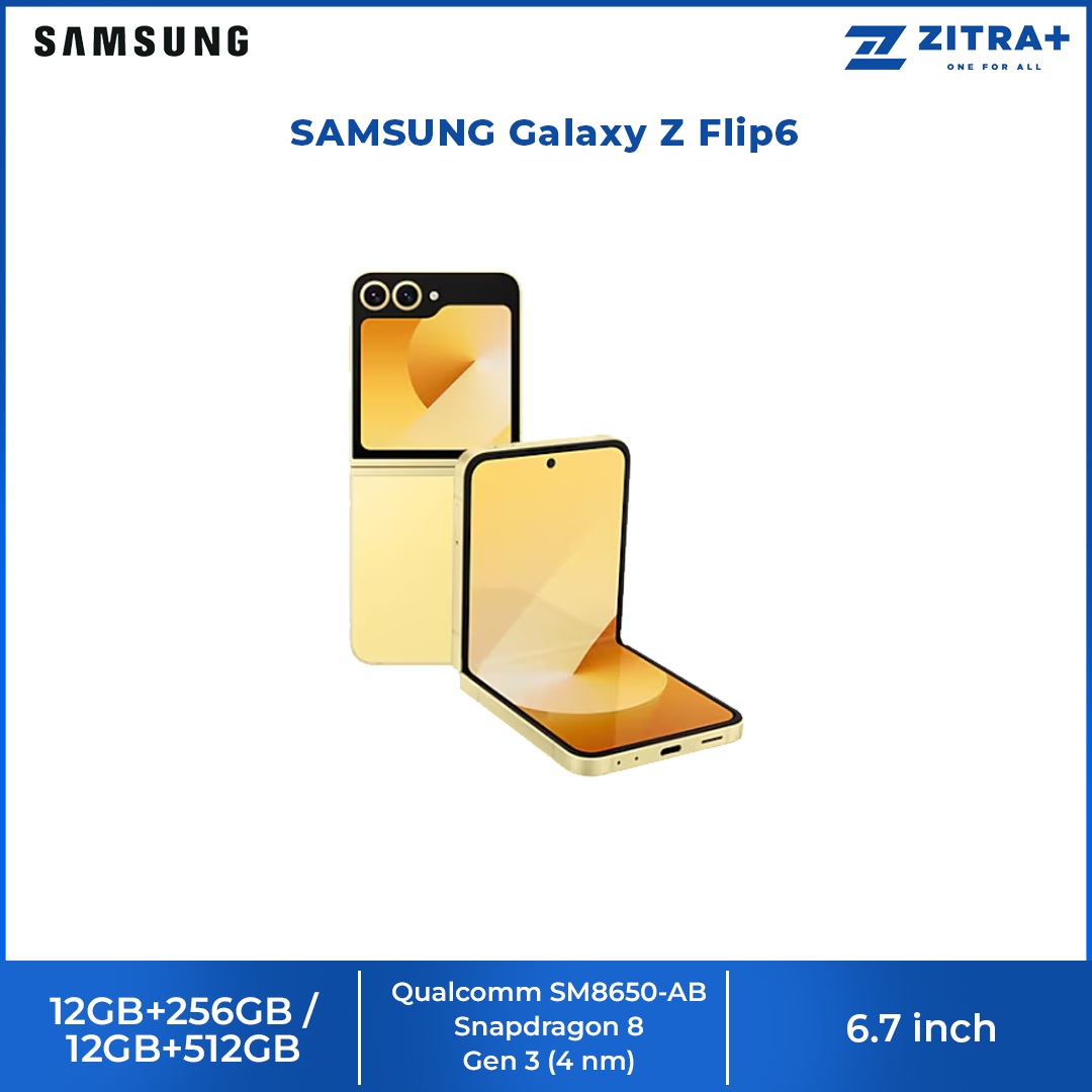SAMSUNG Galaxy Z Flip6 | Qualcomm SM8650-AB Snapdragon 8 Gen 3 (4 nm) | Nano-SIM and eSIM | 5G
