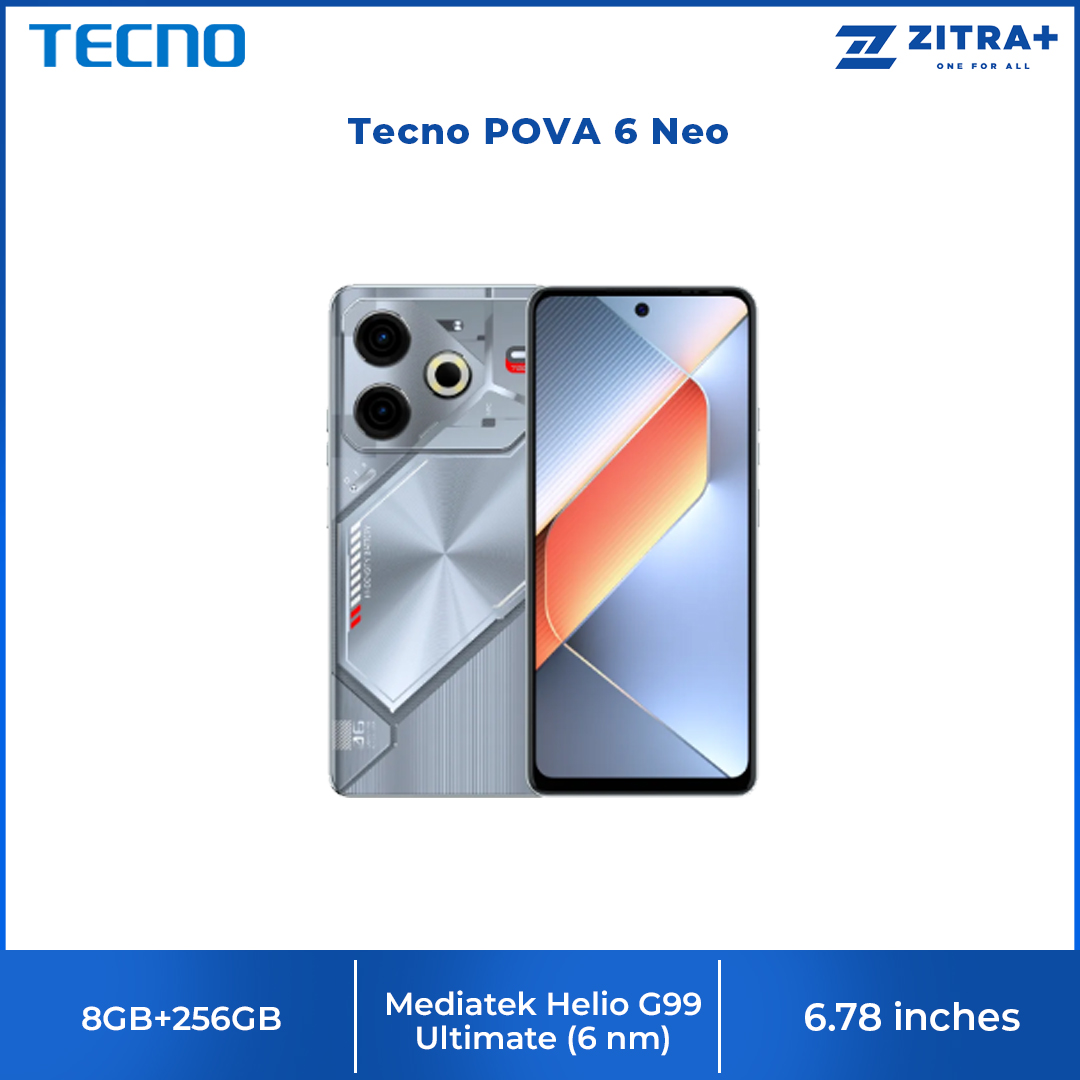 Tecno POVA 6 Neo 8GB+256GB | Mediatek Helio G99 Ultimate (6 nm) | Dual Sims | LTE