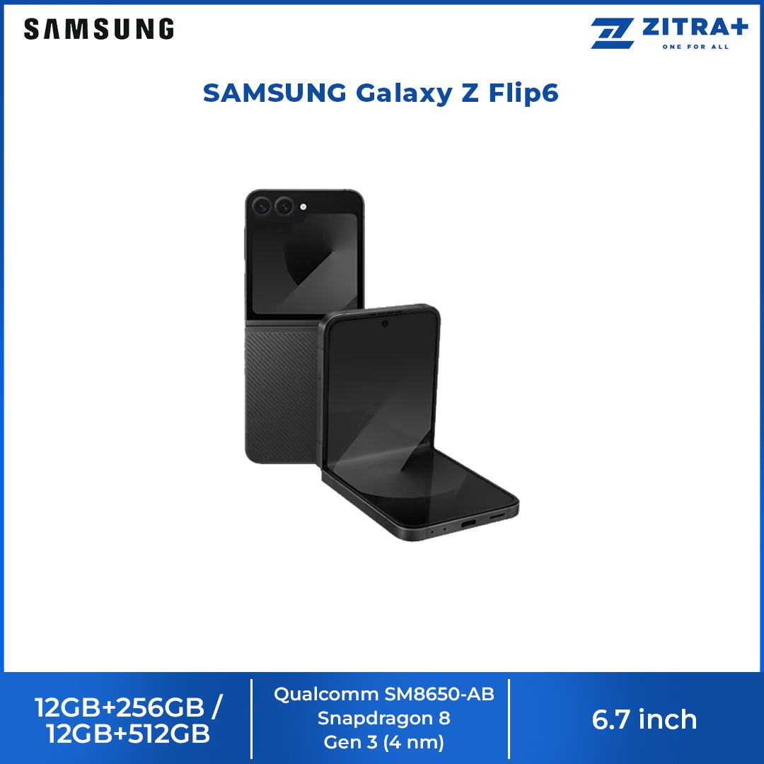 SAMSUNG Galaxy Z Flip6 | Qualcomm SM8650-AB Snapdragon 8 Gen 3 (4 nm) | Nano-SIM and eSIM | 5G