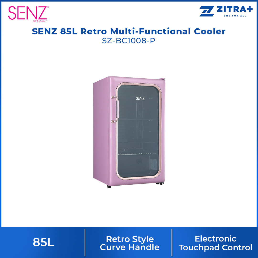 SENZ 85L Retro Multi-Functional Cooler SZ-BC1008-B/BLK/C/P | Free Standing | Retro Style | Child Safety Lock