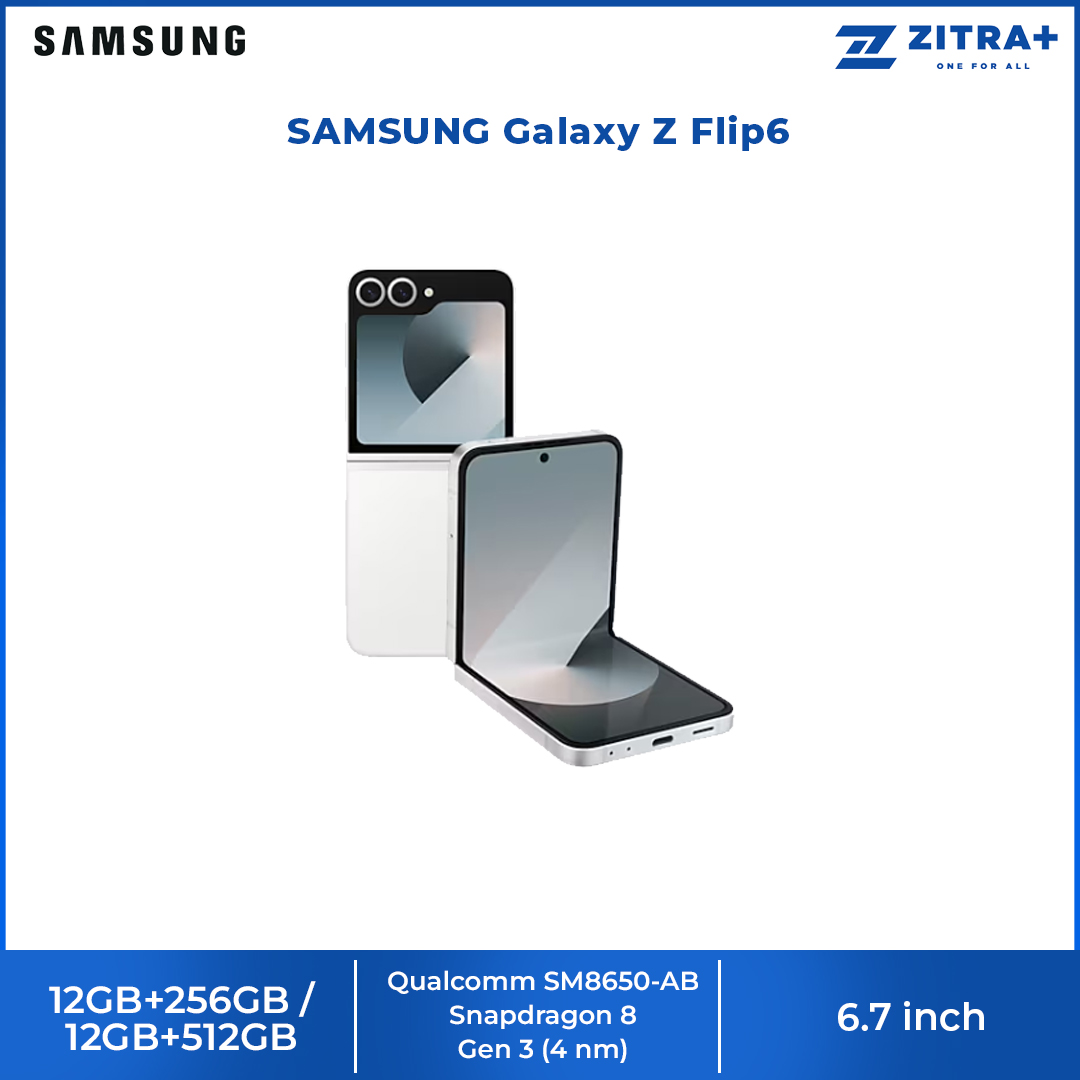 SAMSUNG Galaxy Z Flip6 | Qualcomm SM8650-AB Snapdragon 8 Gen 3 (4 nm) | Nano-SIM and eSIM | 5G