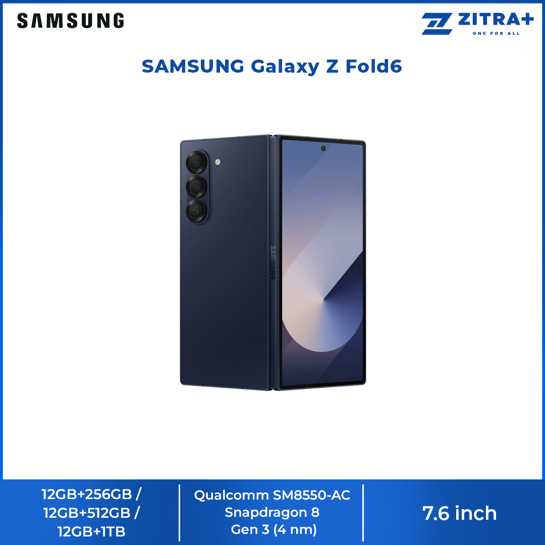 SAMSUNG Galaxy Z Fold6 | Qualcomm SM8550-AC Snapdragon 8 Gen 3 (4 nm) | Nano-SIM and eSIM | 5G