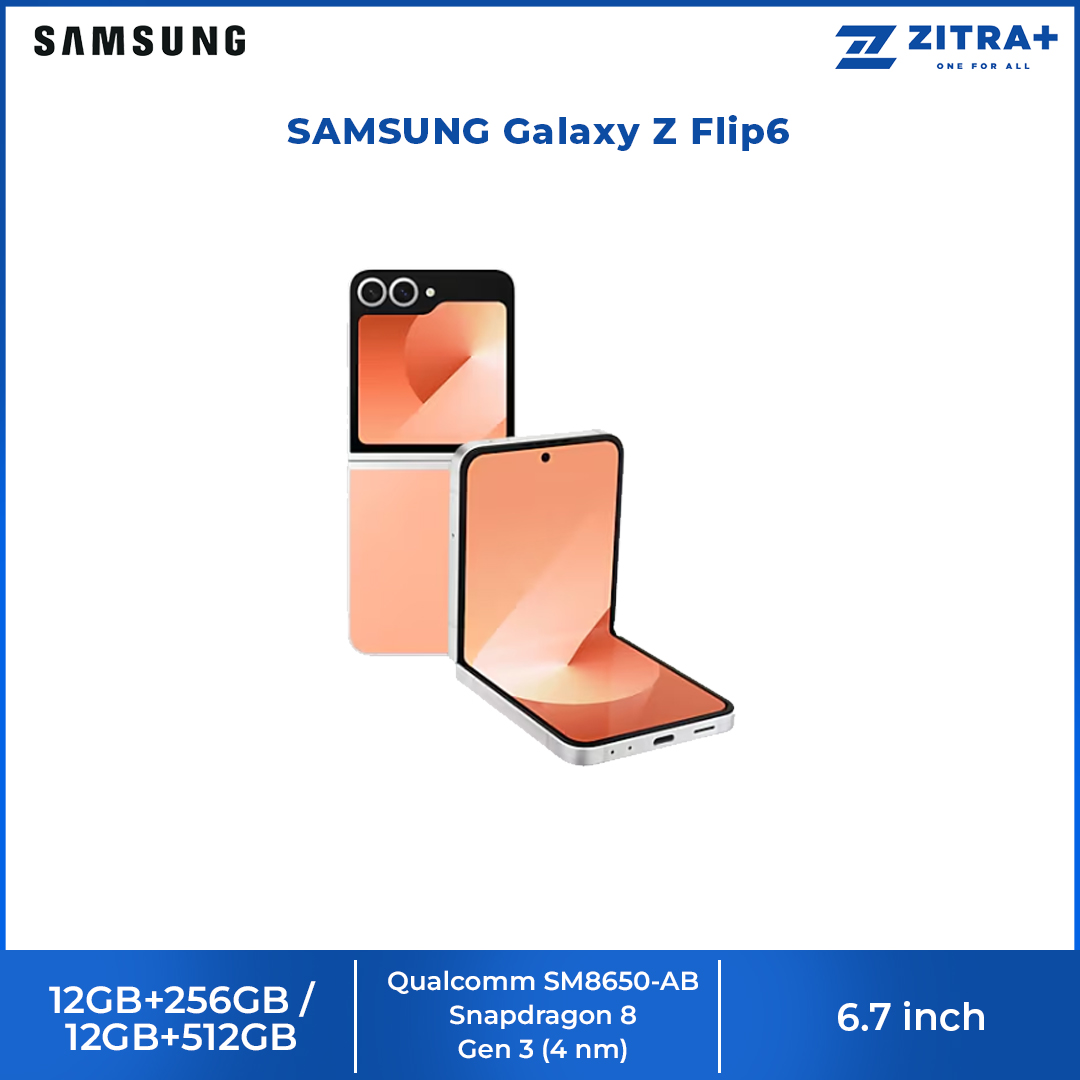 SAMSUNG Galaxy Z Flip6 | Qualcomm SM8650-AB Snapdragon 8 Gen 3 (4 nm) | Nano-SIM and eSIM | 5G